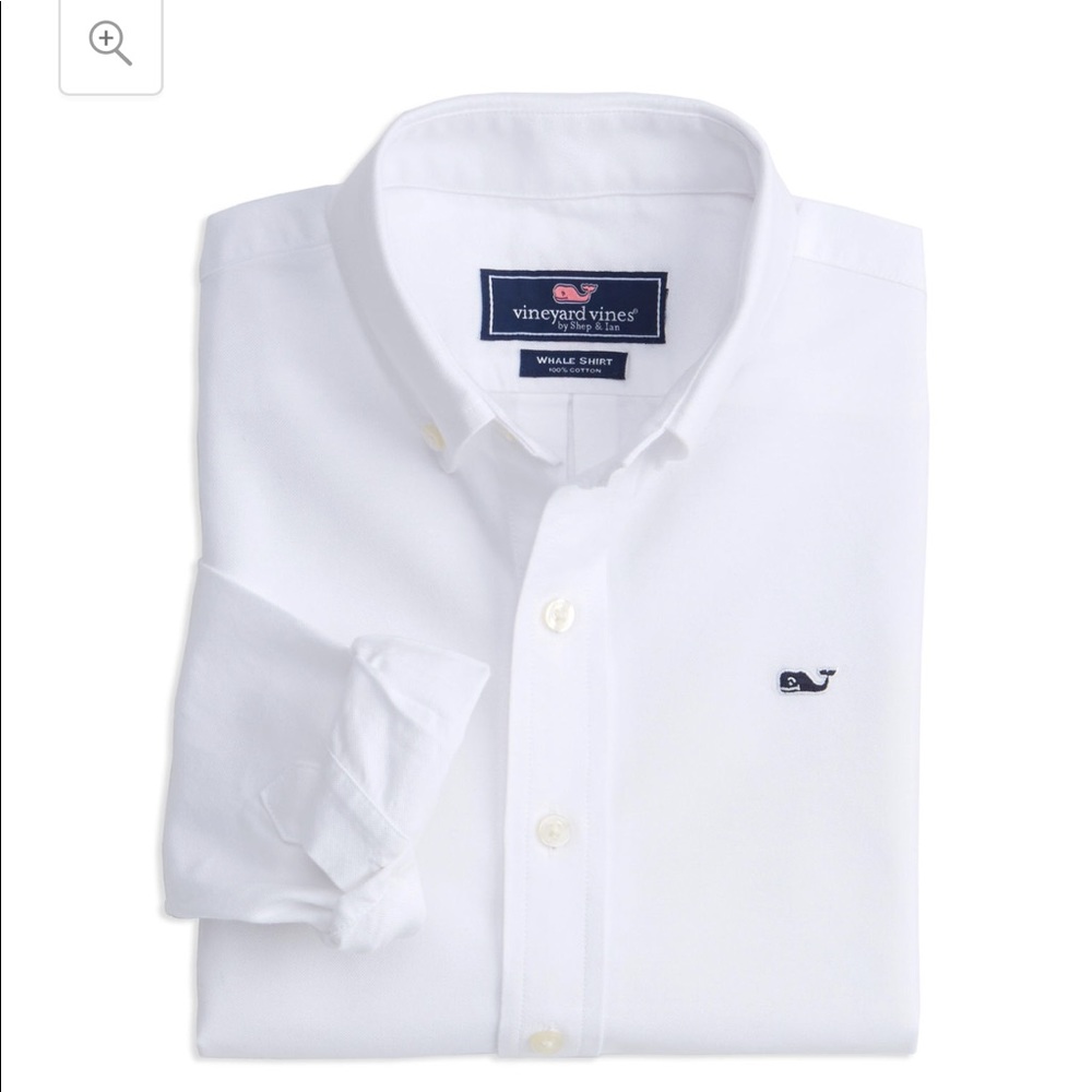 Boys vineyard Vines white shirt 8 10 sm